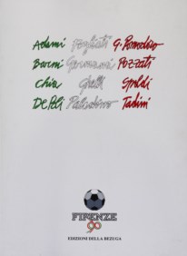 V. Adami, P. Fogliati, G. Pomodoro, R. Barni, M. Germanà, C. Pozzati, S. Chia, G. Ghelli, A. Spoldi, F. de Poli, M. Paladino, E. Tadini<br>Firenze '90