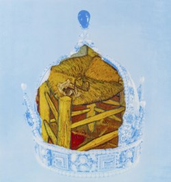 Corona reale spezzata con dentro frammento sedia di Van Gogh