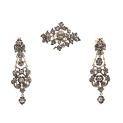 Gold, silver and diamond demi parure, early 20th century