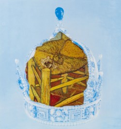 Broken royal crown containing a fragment of Van Gogh's chair
