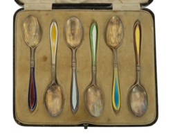 Set cucchiaini in argento 800, anni '20