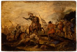 Scuola italiana del secolo XVIII - Scena di battaglia
