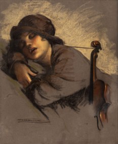 Tito Corbella (1885 - 1966) - Sleeping musician ®