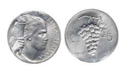 REPUBBLICA ITALIANA - 5 lire 1947