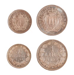 SAN MARINO - Vecchia monetazione (1864-1938) - lotto 1 lira e 50 centesimi 1898