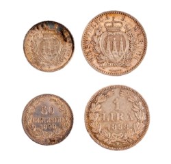 SAN MARINO - Vecchia monetazione (1864-1938) - lotto 1 lira e 50 centesimi 1898