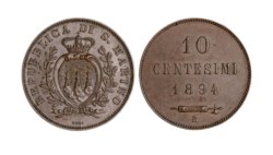 SAN MARINO - Vecchia monetazione (1864-1938) - 10 centesimi 1894