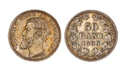 ROMANIA - CARLO I, 50 Bani 1900, Brussels
