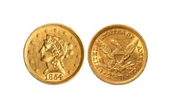 STATI UNITI D'AMERICA - 2 dollari e ½ 1854