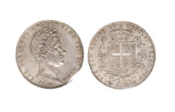 CARLO ALBERTO (1831-1849) - 5 lire 1847, Genova