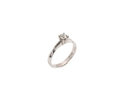 18kt white gold solitaire ring<br>With diamond of ct. 0,36<br>Weight gr. 3,5<br>Size 15