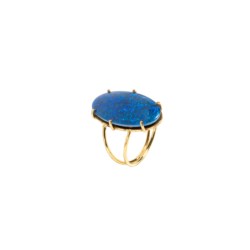 18kt yellow gold ring with blue opal