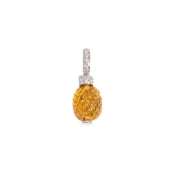 18kt white gold pendant with topaz and diamonds