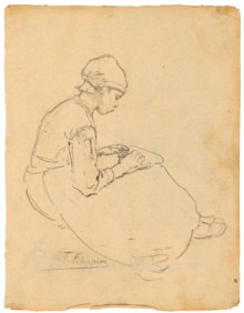 Francesco Filippini (1853 - 1895) - Fanciulla seduta