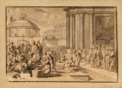 Scuola italiana neoclassica del secolo XIX - Scena storica