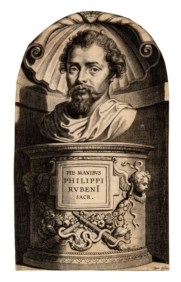 Cornelis Galle il Giovane (1615 - 1678) - Busto di Rubens entro una nicchia