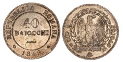 ROMA - SECONDA REPUBBLICA ROMANA (1848-1849) - 40 baiocchi 1849