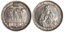 REPUBBLICA DI SAN MARINO - Vecchia monetazione (1864-1938) - 20 lire 1935