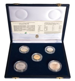 CONFEDERAZIONE PANEUROPEA - lotto 5 monete 1984, in astuccio