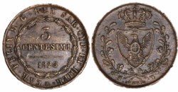CARLO FELICE (1821-1831) - 3 centesimi 1826, Torino