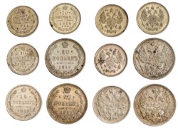 RUSSIA - NICOLA II (1894-1917) - Lotto 6 monete (20, 15 e 10 Kopeki)