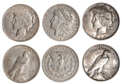 STATI UNITI - lotto 3 monete da 1 dollaro (1891, 1922, 1923)