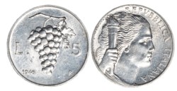 REPUBBLICA ITALIANA - 5 lire 1946