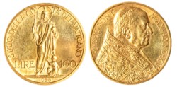 CITTA' DEL VATICANO - PIO XI (1929-1938) - 100 lire 1936 (II tipo)