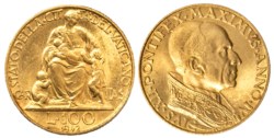 CITTA' DEL VATICANO - PIO XII (1939-1958) - 100 lire 1942 (II tipo)
