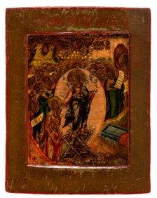 Manifattura russa della metà del secolo XVIII - Icona raffigurante Discesa di Cristo agli inferi