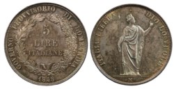 MILANO - GOVERNO PROVVISORIO DI LOMBARDIA (1848) - 5 lire 1848