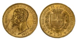 VITTORIO EMANUELE II, Re di Sardegna (1849-1861) - 20 lire 1861, Torino