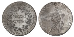 TORINO - REPUBBLICA PIEMONTESE (1798-1799) - Mezzo scudo, anno VII