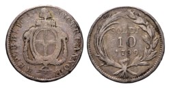 GENOVA - REPUBBLICA LIGURE (1798-1805) - 10 soldi 1799, anno II