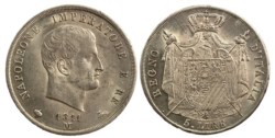 MILANO - NAPOLEONE I (1805-1814) - 5 lire 1811 (II° tipo)