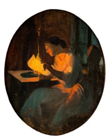 Michelangelo Pittatore (Asti, 12 febbraio 1825 - 24 marzo 1903) - La lettura di notte