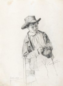 Carlo Nogaro (Asti, 1837 - Choisy-au-Bac, 1931) - Ritratto di giovane oste