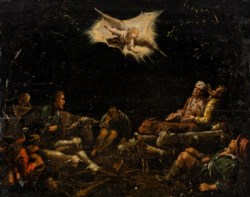 Pittore bassanesco del XVII secolo - L'angelo appare ai pastori