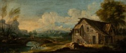 Domenico Pecchio (Casaleone, 20 maggio 1687 - Verona, 14 aprile 1760) - Paesaggio con casolare