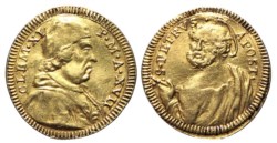 ROMA - CLEMENTE XI (1700-1721) - 1/2 scudo d'oro, anno XVII