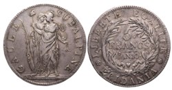 TORINO - REPUBBLICA SUBALPINA (1800-1802) - 5 franchi, anno 10