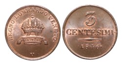 VENEZIA - FERDINANDO I (1835-1848) - 3 centesimi 1846