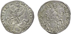 CARMAGNOLA - MICHELE ANTONIO DI SALUZZO (1504-1528) - Cornuto con contromarca genovese