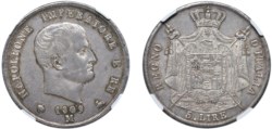 NAPOLEONE I, Re d'Italia (1805-1814) - 5 lire 1809, Milano
