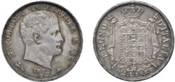 NAPOLEONE I, Re d'Italia (1805-1814) - 2 lire 1812, Bologna<br>Argento