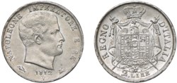 NAPOLEONE I, Re d'Italia (1805-1814) - 2 lire 1812, Venezia<br>Argento