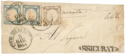 Antichi Stati Italiani - Napoli - Province Napoletane - 1861 - 10 grana falso per posta del I tipo effige C + 2 grana