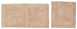Antichi Stati Italiani - Napoli - 1858 - Lotto con coppia 1 gr.  e un 5 gr. (3 - 8c cat. 10.250)