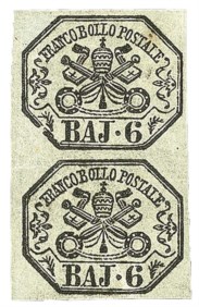 Antichi Stati Italiani - Stato pontificio - 1852 - 6 baj (7 cat.5000)