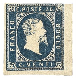 Antichi Stati Italiani - Sardegna - 1851 - 20 cent (2b cat.28000)
